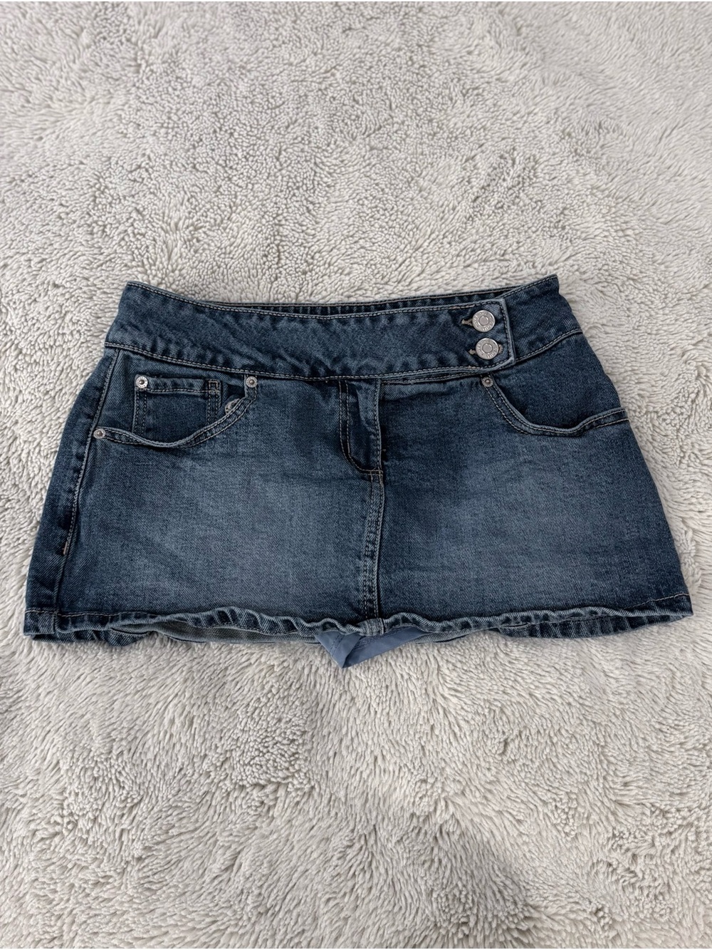 Garage Blue Denim Mini Skirt with Built in Shorts